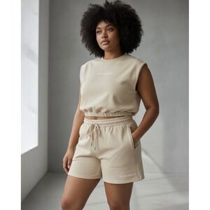 Fancy Homebody Signature Luxe Power Shoulder Short Set Women's 2XL Discontinued